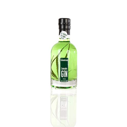Cannabiskaja Gin mit echtem Hanfblatt 37,5% vol. 0,2 Liter von Geschenkbox