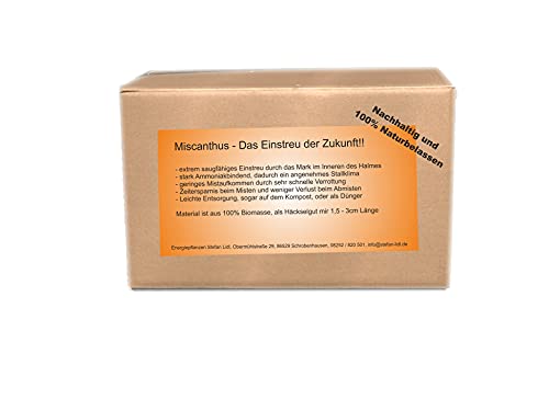 Miscanthus Einstreu der Zukunft 60 Liter im Karton 100% Natur (60L) von Geschenkbox