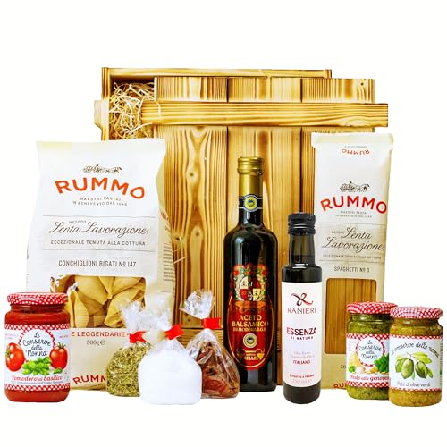 Italienisches Geschenkset „Pisa“ | Großer Geschenkkorb mit Pasta, Olivenöl & vielen Spezialitäten aus Italien | Präsentkorb für Frauen & Männer als Weihnachten, Dankeschön von Geschenkbox - 24