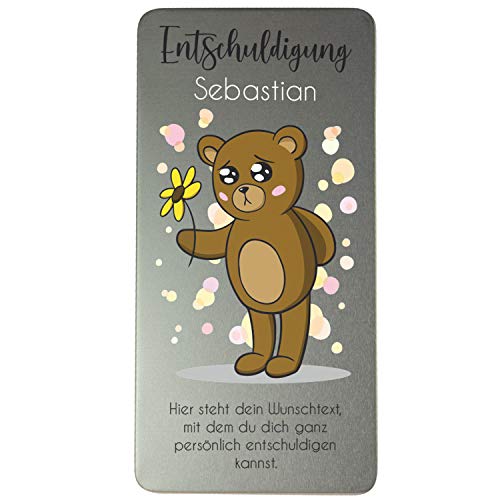 Geschenke 24 Schokoladen-Box Entschuldigung - Gutscheinbox personalisiert mit Name und persönlichem Spruch - Gutscheinbox, Geschenkdose aus Metall, Partner Geschenke Geschenke 24 Schokoladen-Box Entschuldigung - Gutscheinbox personalisiert mit Name und persönlichem Spruch - Gutscheinbox, Geschenkdose aus Metall, Partner Geschenke von Geschenke 24