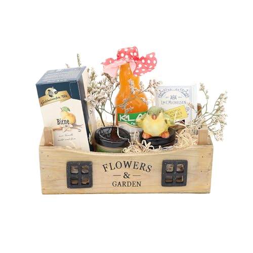 Flowers & Garden - klein | Präsentkorb Geschenk für Gartenliebhaber | Präsent für Frauen und Männer fertig zum Verschenken von Geschenkkorb-Laden.de