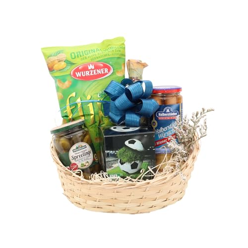Fußballabend Geschenkkorb für Männer | Leckere Snacks und Getränke für einen gemütlichen Abend | Präsentkorb Geschenk für Fußballfans von Geschenkkorb-Laden.de