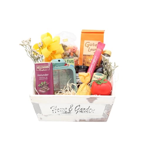 Home & Garden Geschenkkorb groß |Präsentkorb für Frauen und Männer | Schön dekoriert und bereit zum Verschenken von Geschenkkorb-Laden.de