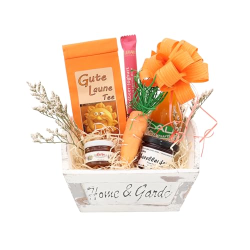 Home & Garden Geschenkkorb klein |Präsentkorb für Frauen und Männer | Schön dekoriert und bereit zum Verschenken von Geschenkkorb-Laden.de