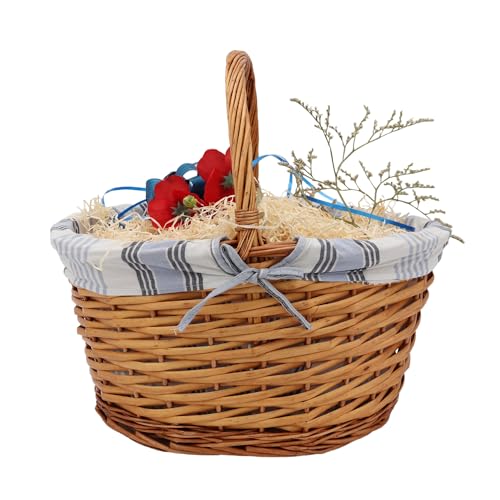 Stoffhenkelkorb zum selbst Packen - 42cm | Geschenkkorb zum Selbst Packen | Vielseitiger Präsentkorb für jeden Anlass von Geschenkkorb-Laden.de