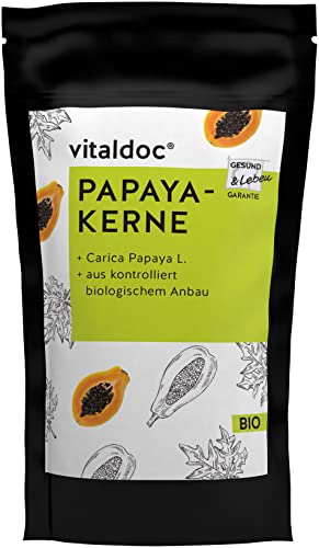 GESUND & Leben | Neues Design | vitaldoc Papaya Kerne BIO 30 g | Rohkost - aus kontrolliert biologischem Anbau | laktosefrei - glutenfrei - vegan von Gesund & Leben