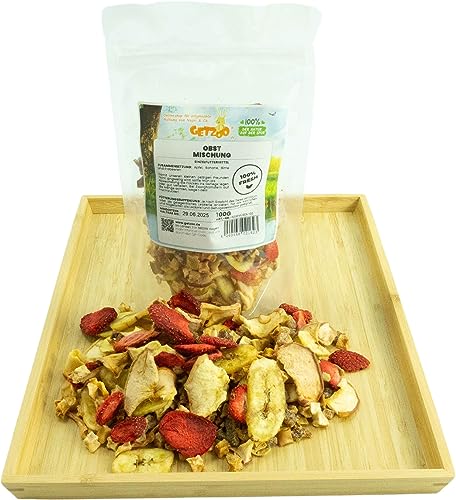 Getzoo Premium Obstmischung für Nager 25g - Schonend Getrocknet, Reich an Vitaminen - Apfel, Banane, Birne, Erdbeeren - Natürliche Nährstoffe & Aromen - Ideal als Leckerli Getzoo Premium Obstmischung für Nager 25g - Schonend Getrocknet, Reich an Vitaminen - Apfel, Banane, Birne, Erdbeeren - Natürliche Nährstoffe & Aromen - Ideal als Leckerli von Getzoo