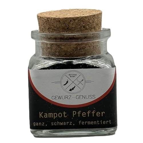 Kampot Pfeffer, 40g - by Gewürz-Genuss | Ganz, schwarz, fermentiert von Gewürz-Genuss - Vegan, glutenfrei - Intensives Aroma als Topping für Fisch, Fleisch & Gemüse - Gourmet Pfeffer aus Kambodscha Kampot Pfeffer, 40g - by Gewürz-Genuss | Ganz, schwarz, fermentiert von Gewürz-Genuss - Vegan, glutenfrei - Intensives Aroma als Topping für Fisch, Fleisch & Gemüse - Gourmet Pfeffer aus Kambodscha von Gewürz-Genuss