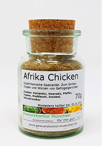 Afrika Chicken BBQ Hähnchengewürz, Chickenwings 70g im Glas Gewürzkontor München von Gewürzkontor München Tu´ Dir gut!