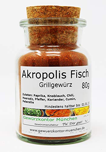 Akropolis Fisch Grillgewürz 80g im Glas Gewürzkontor München von Gewürzkontor München Tu´ Dir gut!