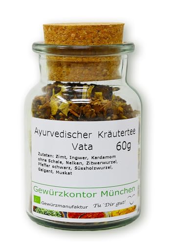 Ayurvedischer Kräutertee - Vata 60g im Glas Gewürzkontor München von Gewürzkontor München Tu´ Dir gut!