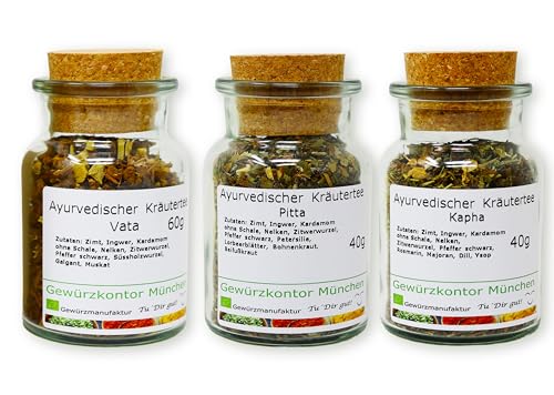 Ayurvedischer Kräutertees im Set Vata-Pitta-Kapha Gewürzkontor München von Gewürzkontor München Tu´ Dir gut!