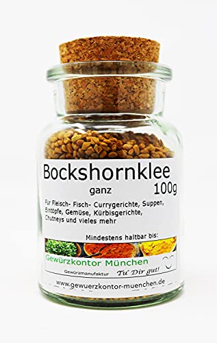 Bockshornklee Samen ganz 100g im Glas Gewürzkontor München von Gewürzkontor München Tu´ Dir gut!