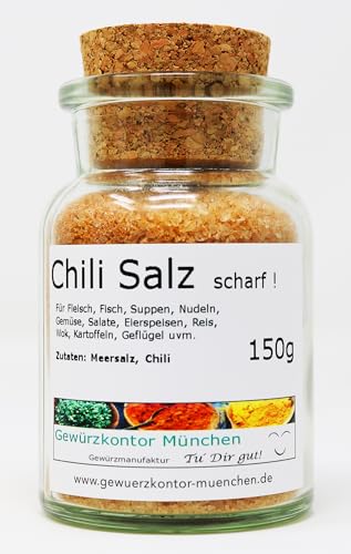 Chilisalz scharf fein gemahlen im Glas Gewürzkontor München von Gewürzkontor München Tu´ Dir gut!