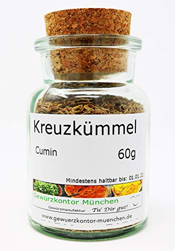 Cumin, Kreuzkümmel ganz 60g im Glas Gewürzkontor München von Gewürzkontor München Tu´ Dir gut!