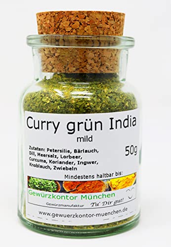 Curry grün India mild 50g im Glas Gewürzkontor München von Gewürzkontor München Tu´ Dir gut!