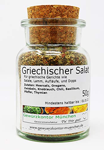 Griechischer Salat Gewürz Salatkräuter 50g im Glas Gewürzkontor München von Gewürzkontor München Tu´ Dir gut!