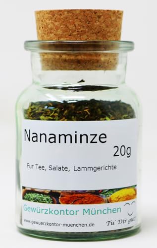 Nanaminze, marokkanische Minze 20g im Glas Gewürzkontor München von Gewürzkontor München Tu´ Dir gut!