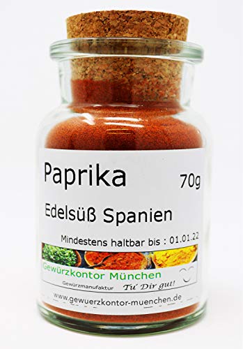 Paprika Edelsüss Spanien 70g im Glas Gewürzkontor München von Gewürzkontor München Tu´ Dir gut!