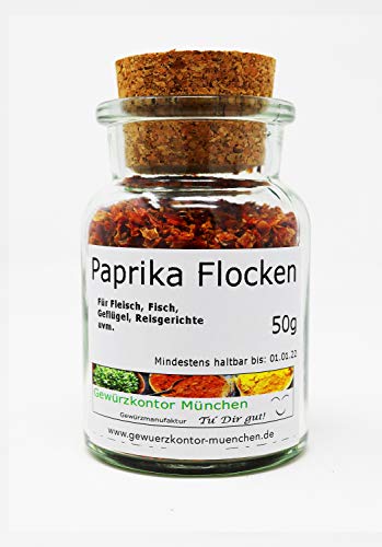 Paprika Flocken Rot 50g im Glas Gewürzkontor München von Gewürzkontor München Tu´ Dir gut!