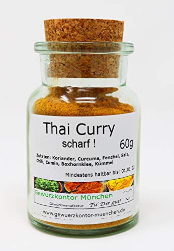 Thai Curry scharf 60g im Glas Gewürzkontor München von Gewürzkontor München Tu´ Dir gut!