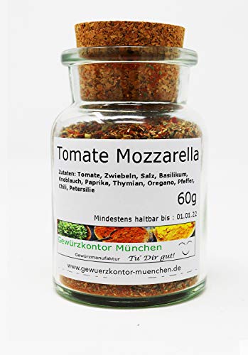 Tomate Mozarella Gewürz 60g im Glas Gewürzkontor München von Gewürzkontor München Tu´ Dir gut!
