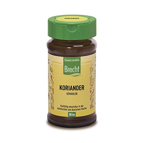 Koriander gemahlen, Bio, 2 x 25g, Glas von Gewürzmühle Brecht