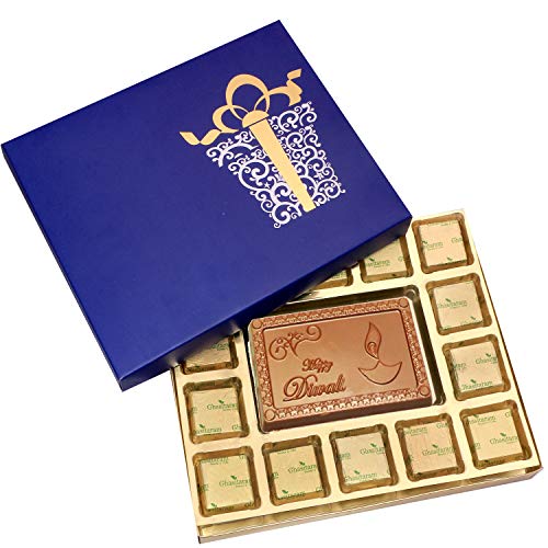 Diwali Chocolates- Blue Happy Diwali Chocolate Box Big von Ghasitaram Gifts
