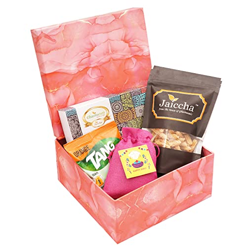 Ghasitaram Gift Holi Sweets, Holi Gifts- Colourful Holi Box of Gujiyas, Butter Chakli, and Thandai |Gift for Diwali,Holi,Rakhi,Valentine,Christmas,Birthday,Anniversary,Her,Him| von Ghasitaram Gifts