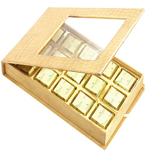Ghasitaram Gifts Chocolate - Golden Leather Finish 15 pcs Chocolates Box von Ghasitaram Gifts