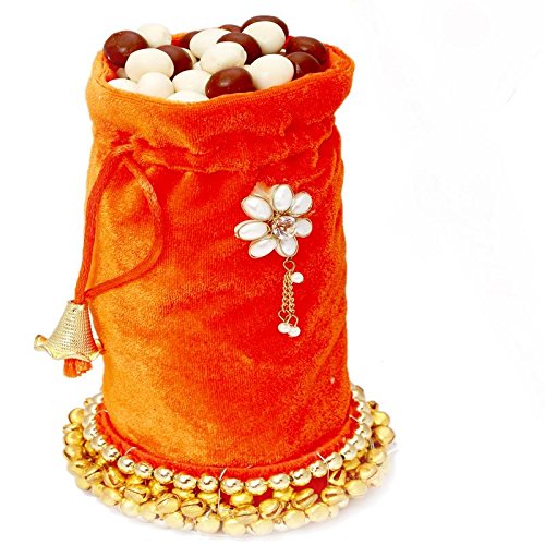 Ghasitaram Gifts Chocolates - Orange Velvet Nutties Potli von Ghasitaram Gifts