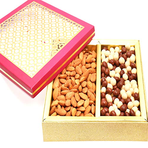 Ghasitaram Gifts Diwali Gifts Diwali Chocolate Hamper - Carving Box with Nutties and Almonds von Ghasitaram Gifts