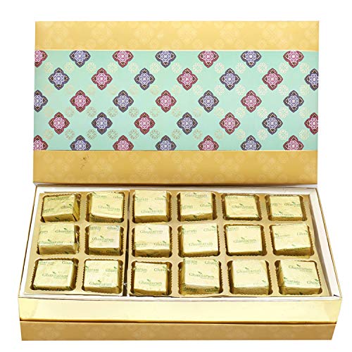 Ghasitaram Gifts Diwali Gifts Diwali Chocolates - 5 Part Print 18 Pcs Chocolate Box von Ghasitaram Gifts