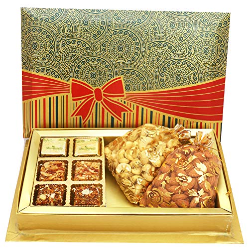 Ghasitaram Gifts Diwali Gifts Diwali Chocolates - 6 Pcs Assorted Choco Dryfruit Bites,Almonds, Cashews Pouches in Fancy Gift Box Ghasitaram Gifts Diwali Gifts Diwali Chocolates - 6 Pcs Assorted Choco Dryfruit Bites,Almonds, Cashews Pouches in Fancy Gift Box von Ghasitaram Gifts