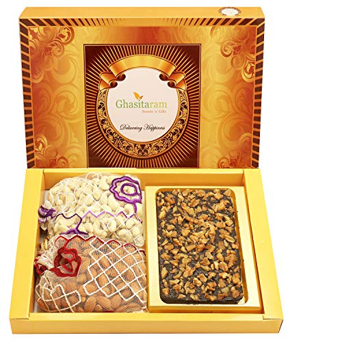 Ghasitaram Gifts Diwali Gifts Diwali Chocolates - Big Box of Walnut Chocolate Bark, Almonds and Cashews Pouch Ghasitaram Gifts Diwali Gifts Diwali Chocolates - Big Box of Walnut Chocolate Bark, Almonds and Cashews Pouch von Ghasitaram Gifts