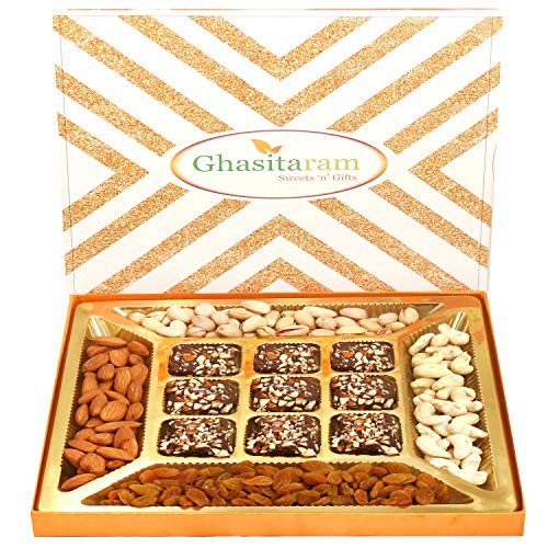 Ghasitaram Gifts Diwali Gifts Diwali Chocolates - Ghasitaram Special Dryfruits and 9 pcs English Brittle Chocolate Box von Ghasitaram Gifts