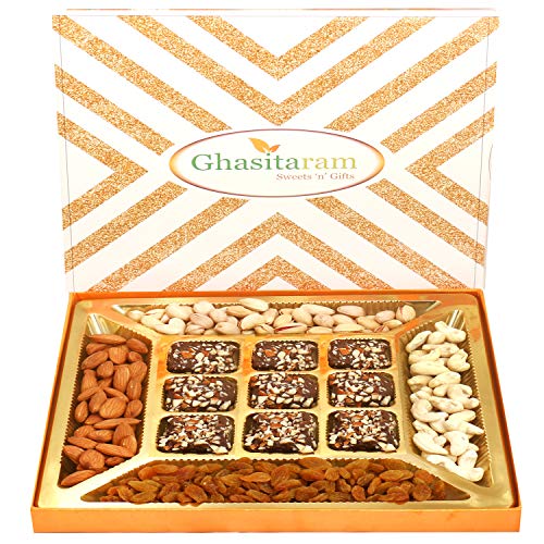 Ghasitaram Gifts Diwali Gifts Diwali Chocolates - Ghasitaram Special Dryfruits and 9 pcs English Brittle Chocolate Box Ghasitaram Gifts Diwali Gifts Diwali Chocolates - Ghasitaram Special Dryfruits and 9 pcs English Brittle Chocolate Box von Ghasitaram Gifts