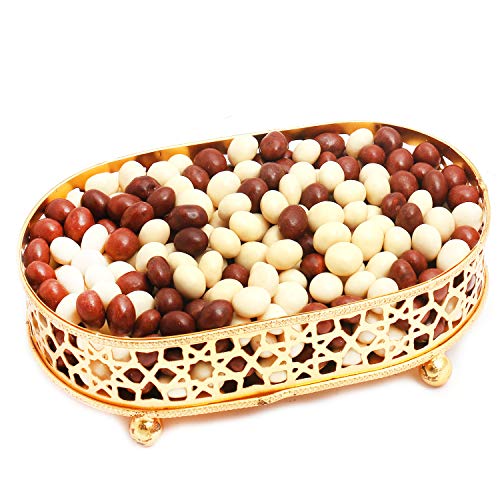 Ghasitaram Gifts Diwali Gifts Diwali Chocolates - Golden Small Metal Tray Filled with Nutties von Ghasitaram Gifts
