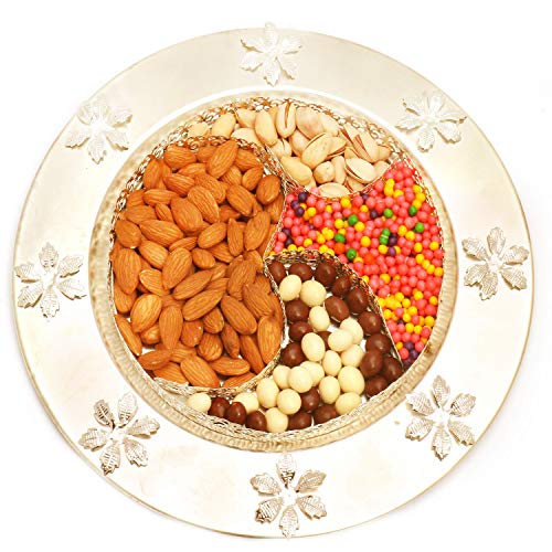Ghasitaram Gifts Diwali Gifts Diwali Chocolates - Om Thali with Almonds, Pistachios, Nutties, Rice Crunchies von Ghasitaram Gifts