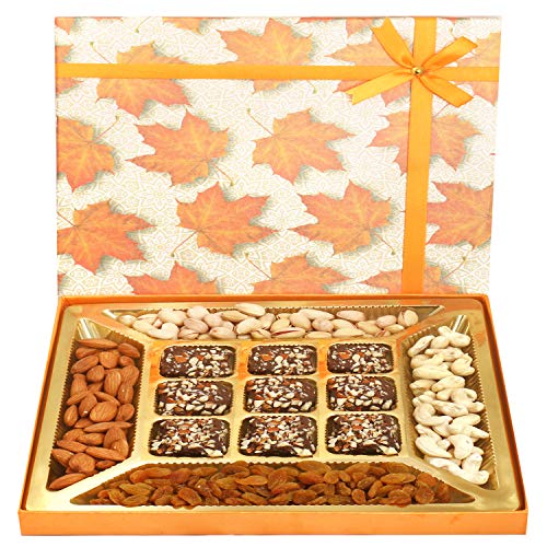 Ghasitaram Gifts Diwali Gifts Diwali Chocolates - Orange Print Dryfruits and 9 pcs English Brittle Chocolate Box Ghasitaram Gifts Diwali Gifts Diwali Chocolates - Orange Print Dryfruits and 9 pcs English Brittle Chocolate Box von Ghasitaram Gifts