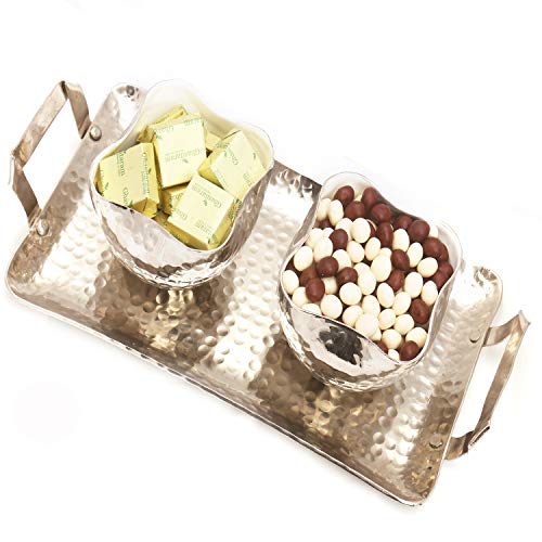 Ghasitaram Gifts Diwali Gifts Diwali Chocolates - Silver Aluminium Chocolate and Nutties Tray von Ghasitaram Gifts
