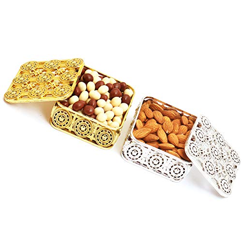 Ghasitaram Gifts Diwali Gifts Diwali Chocolates - Silver and Gold Almonds and Nutties Boxes von Ghasitaram Gifts