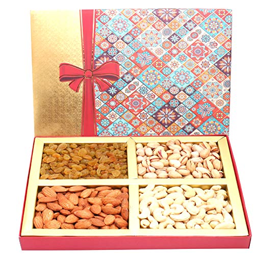 Ghasitaram Gifts Diwali Gifts Diwali Dryfruit - Printed Bow Dryfruit Box 400 GMS von Ghasitaram Gifts