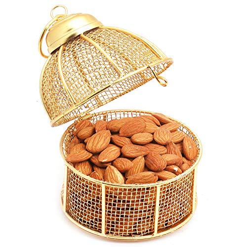 Ghasitaram Gifts Diwali Gifts Diwali Dryfruits - Golden Cage with Almonds von Ghasitaram Gifts