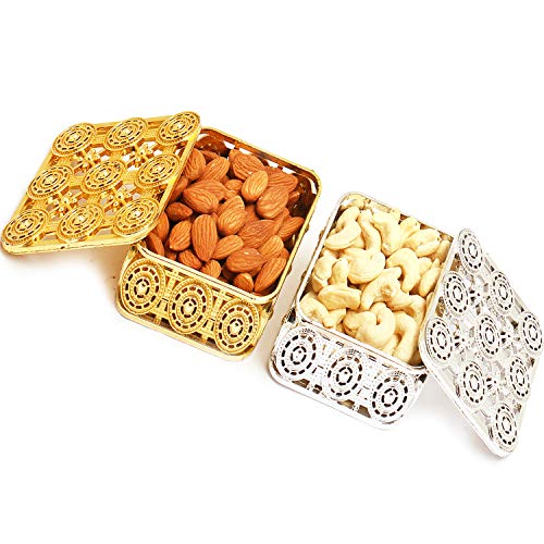 Ghasitaram Gifts Diwali Gifts Diwali Dryfruits - Silver and Gold Almonds and Cashews Boxes Ghasitaram Gifts Diwali Gifts Diwali Dryfruits - Silver and Gold Almonds and Cashews Boxes von Ghasitaram Gifts