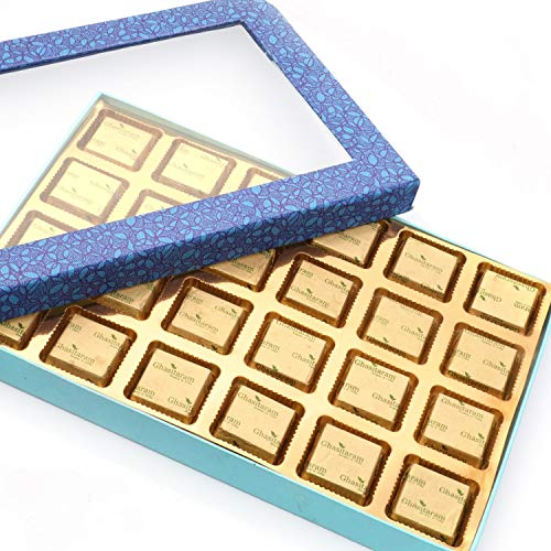 Ghasitaram Gifts Diwali Gifts Diwali Sugarfree Chocolates - Blue Window 24 Cavity Assorted Sugarfree Chocolates Box von Ghasitaram Gifts