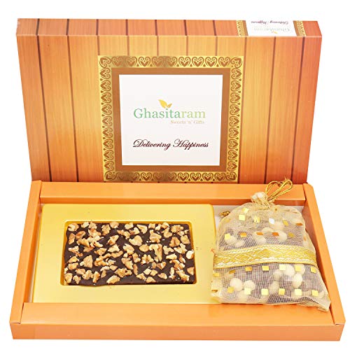 Ghasitaram Gifts Diwali Gifts Diwali Sugarfree Chocolates - Walnut Sugafree Chocolate Bark Small with Nutties Ghasitaram Gifts Diwali Gifts Diwali Sugarfree Chocolates - Walnut Sugafree Chocolate Bark Small with Nutties von Ghasitaram Gifts
