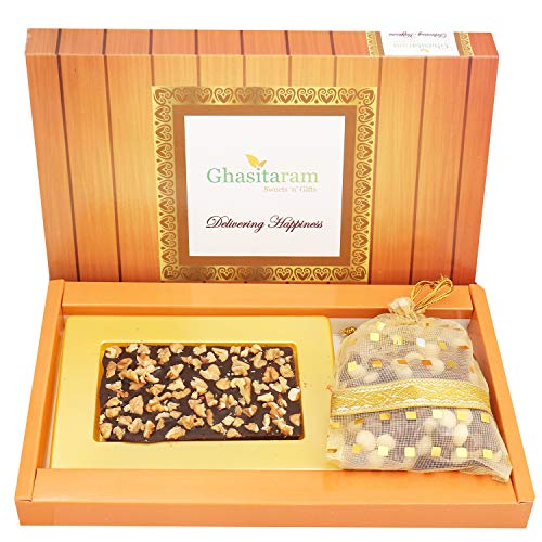 Ghasitaram Gifts Diwali Gifts Diwali Sugarfree Chocolates - Walnut Sugafree Chocolate Bark Small with Nutties von Ghasitaram Gifts