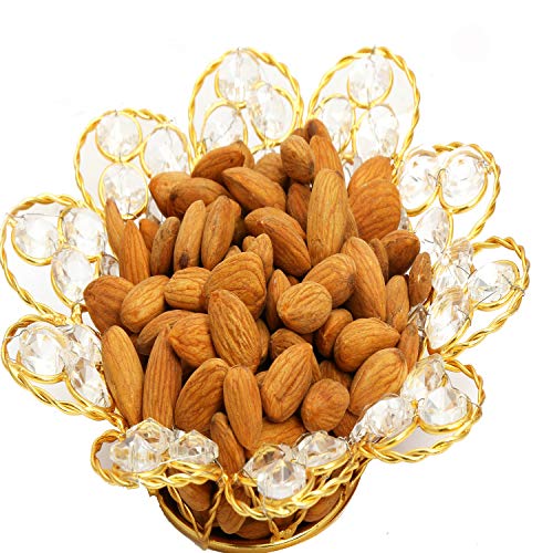 Ghasitaram Gifts Diwali Gifts - Dryfruits Hamper - Gold Crystal Almond Bowl von Ghasitaram Gifts