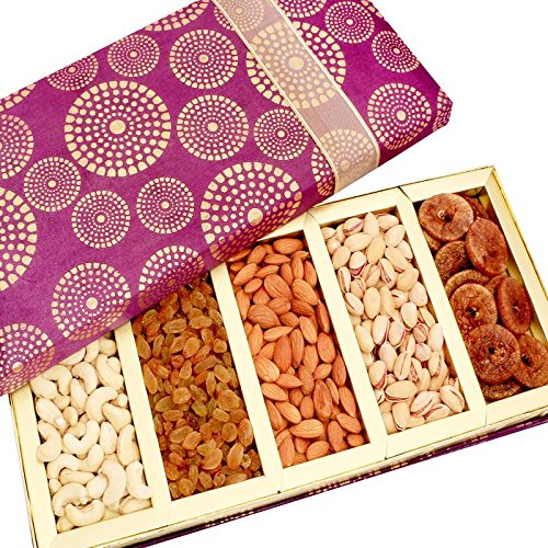 Ghasitaram Gifts Diwali Gifts Satin 5 Part Dryfruit Box - 500 g von Ghasitaram Gifts